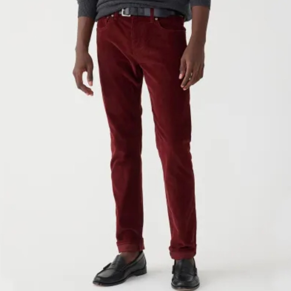 Men’s J. Crew 770 Straight Fit Corduroy pants jeans burgundy worn once 36 X 32